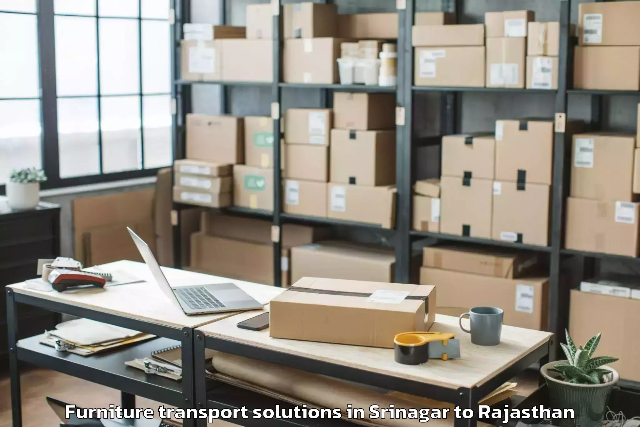 Trusted Srinagar to Shri Dungargarh Furniture Transport Solutions